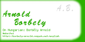 arnold borbely business card
